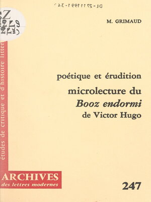 cover image of Poétique et érudition
